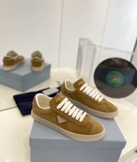 Prada Premium Leather Slip On Casual Comfortable Fashion Sneakers