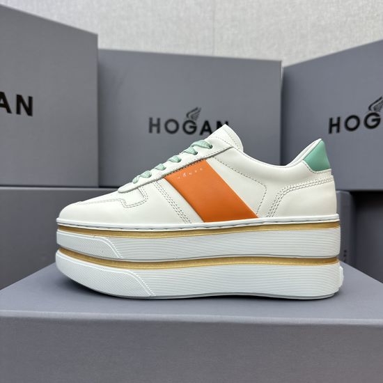 Hogan Two Stripe Soft Cushioned Elevated Casual Sneakers