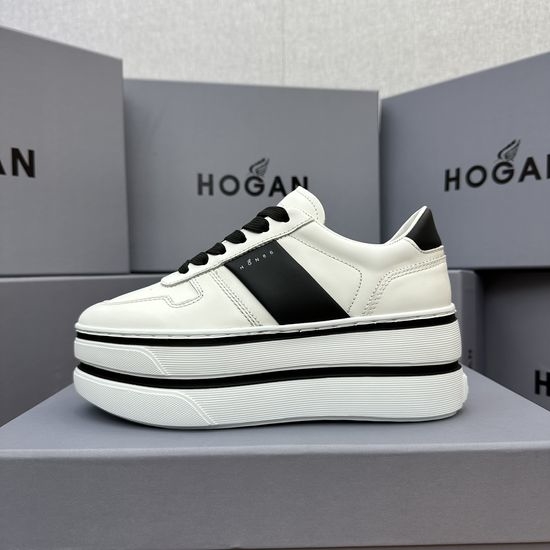 Hogan Two Stripe Soft Cushioned Elevated Casual Sneakers