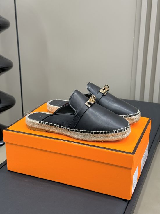 Hermes Handwoven Casual Slides with Premium Leather Upper