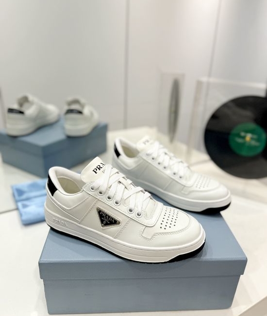 Prada Premium Square Toe Soft Leather Casual Comfort Shoes