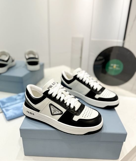 Prada Premium Square Toe Soft Leather Casual Comfort Shoes