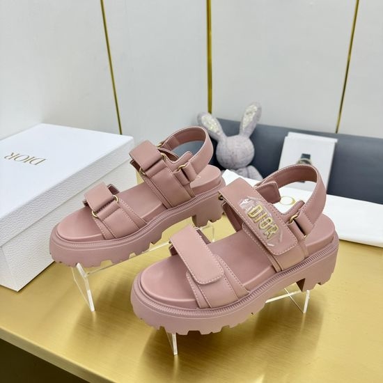 Christian Dior CD Quilted Pattern Adjustable Thick Sole Slide Sandals