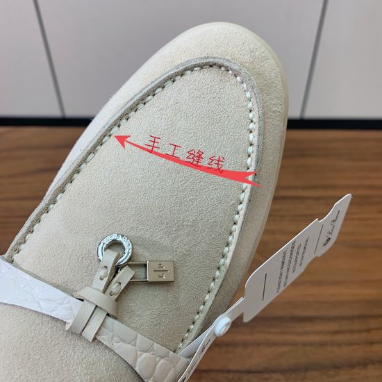 Loro Piana Suede Loafers Hand-Stitched Leather Sole Lined Shoes