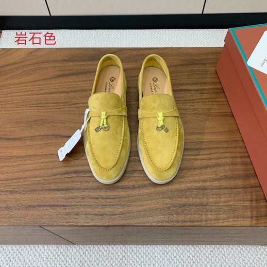 Loro Piana Suede Loafers Hand-Stitched Leather Sole Lined Shoes