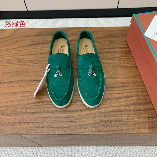 Loro Piana Suede Loafers Hand-Stitched Leather Sole Lined Shoes