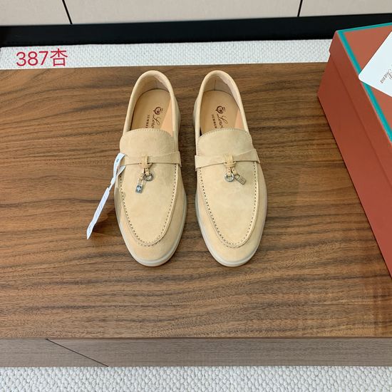 Loro Piana Suede Loafers Hand-Stitched Leather Sole Lined Shoes