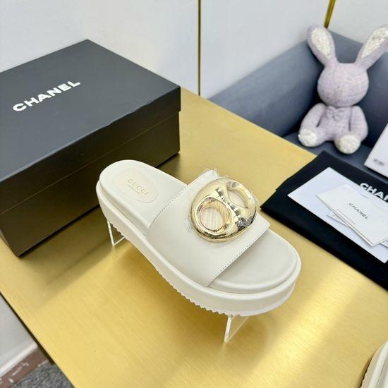 Gucci Cowhide Upper Thick Sole Slip On Casual Slippers