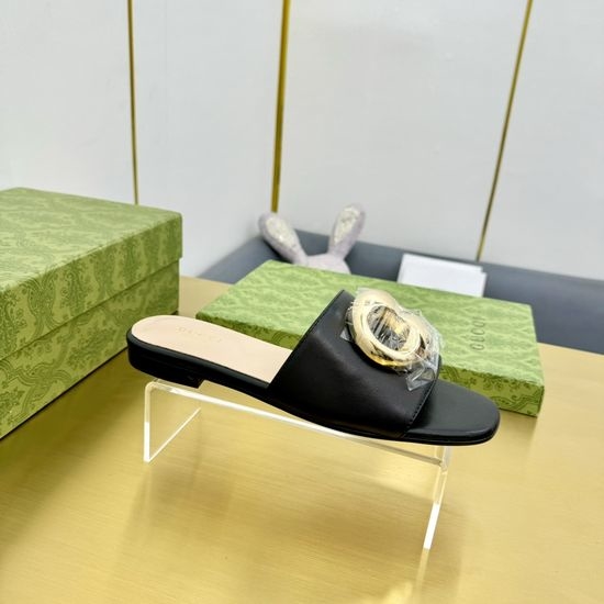 Gucci Flat Slide Sandals Soft Sole Comfortable Daily Shoes