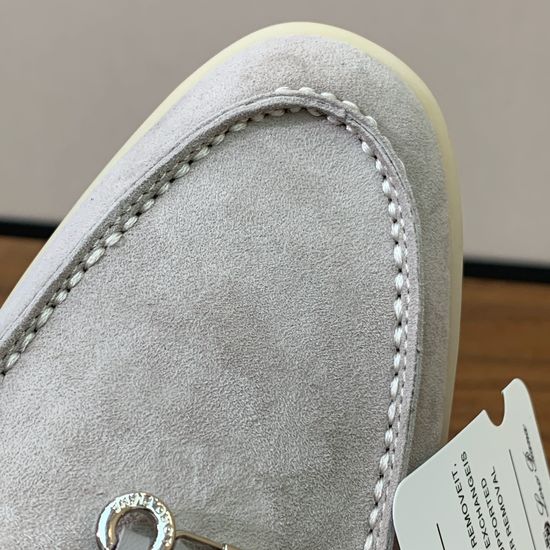 Loro Piana Premium Suede Loafers Hand Stitched Comfortable Sole
