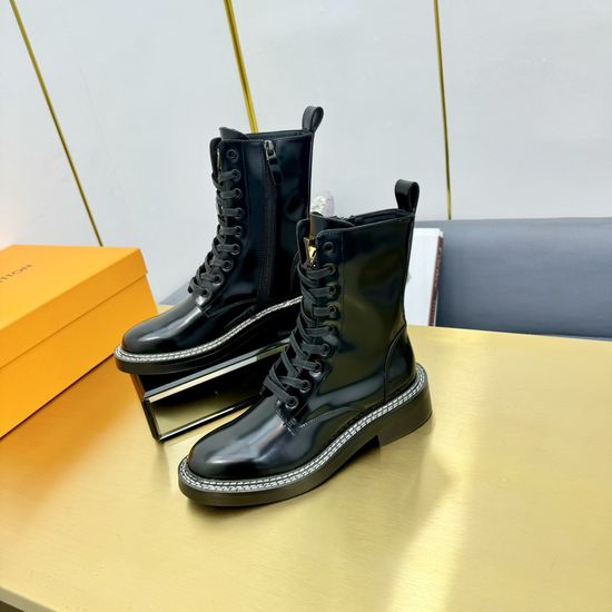 Louis Vuitton Slim Fit Genuine Leather Comfortable Ankle Boots