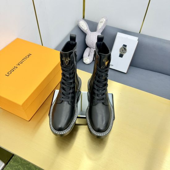 Louis Vuitton Slim Fit Genuine Leather Comfortable Ankle Boots