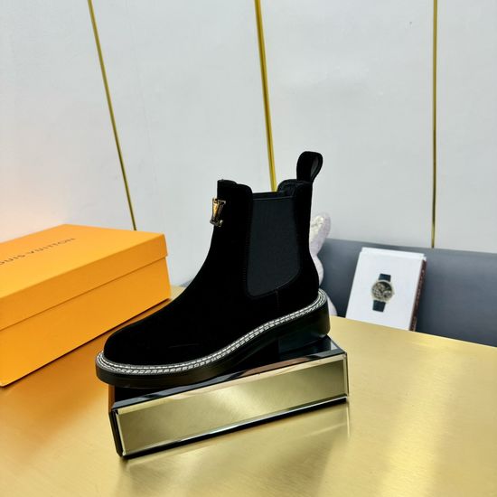 Louis Vuitton Slim Fit Genuine Leather Comfortable Ankle Boots