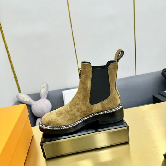 Louis Vuitton Slim Fit Genuine Leather Comfortable Ankle Boots