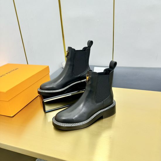 Louis Vuitton Slim Fit Genuine Leather Comfortable Ankle Boots