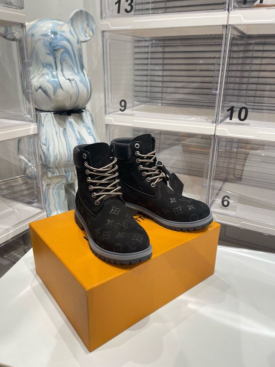 Louis Vuitton Waterproof Nubuck Work Boots with Non Slip Sole