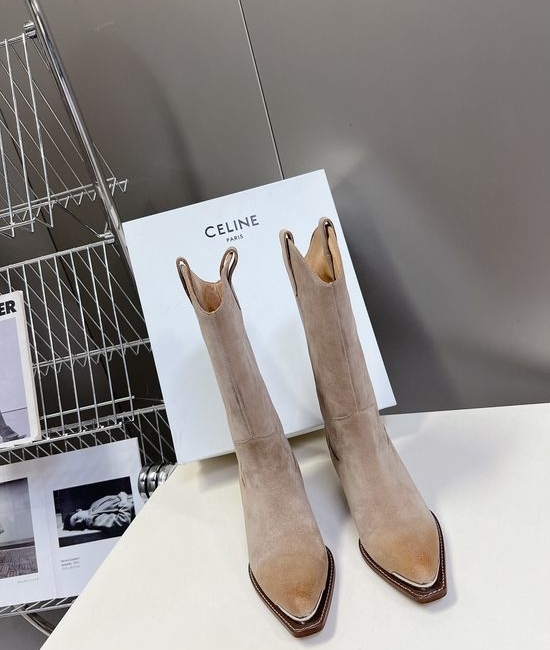 Celine Premium Leather Ankle Boots with Retro Logo Detail