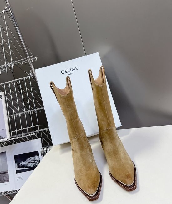Celine Premium Leather Ankle Boots with Retro Logo Detail
