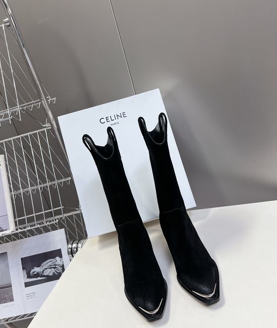 Celine Premium Leather Ankle Boots with Retro Logo Detail