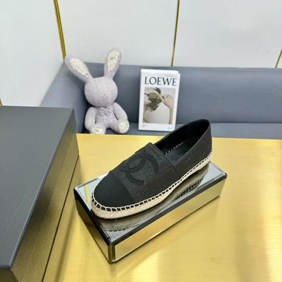 Chanel Casual Denim Espadrille Mules Slip On Comfort Shoes
