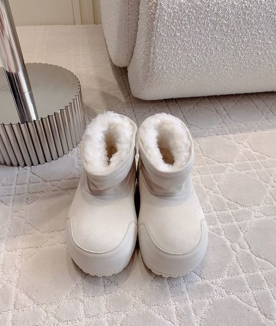 Balenciaga Warm Fleece Lined Platform Ankle Boots Non-slip Sole