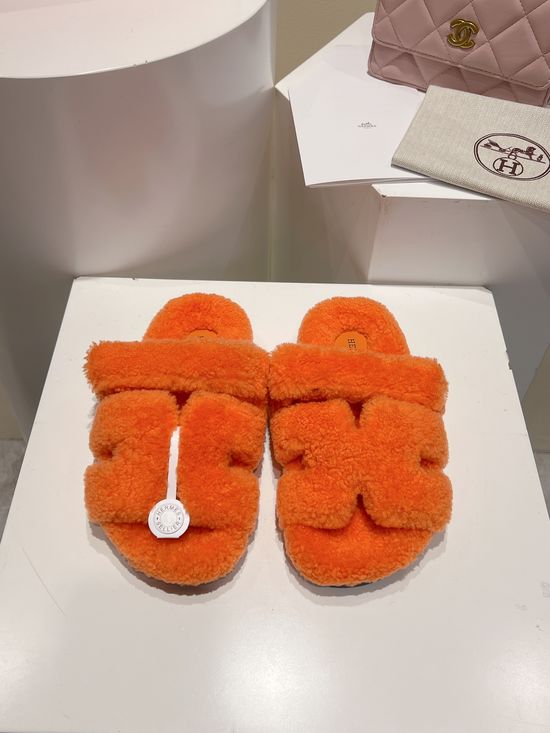 Hermes Curly Genuine Wool Comfortable Casual House Slippers