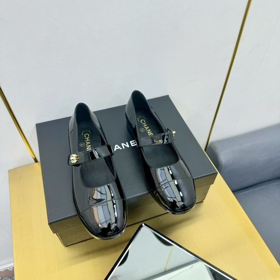 Chanel Classic Versatile Leather Mary Jane Slip On Shoes