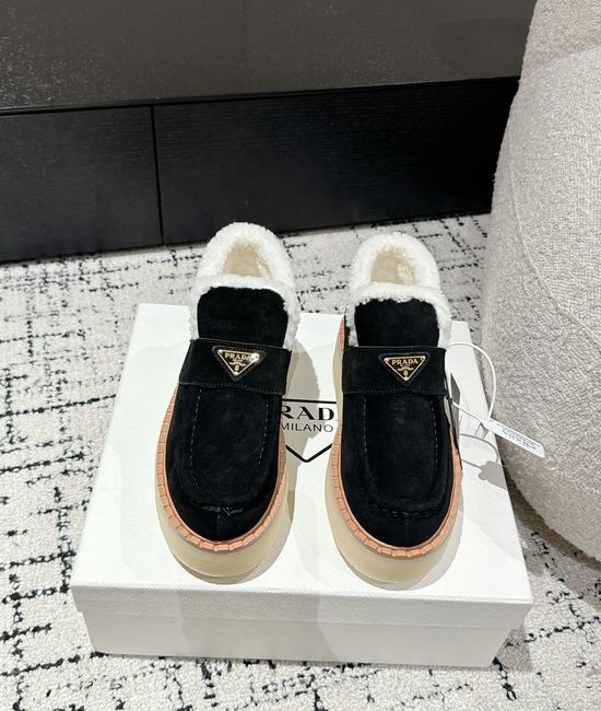 Prada Suede Platform Shearling Lined Ankle Boots Non Slip