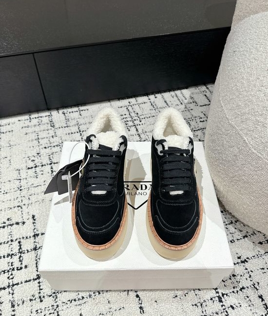 Prada Suede Thick Sole Warm Comfortable Short Ankle Boots