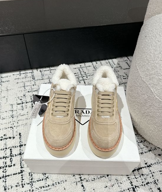 Prada Suede Thick Sole Warm Comfortable Short Ankle Boots