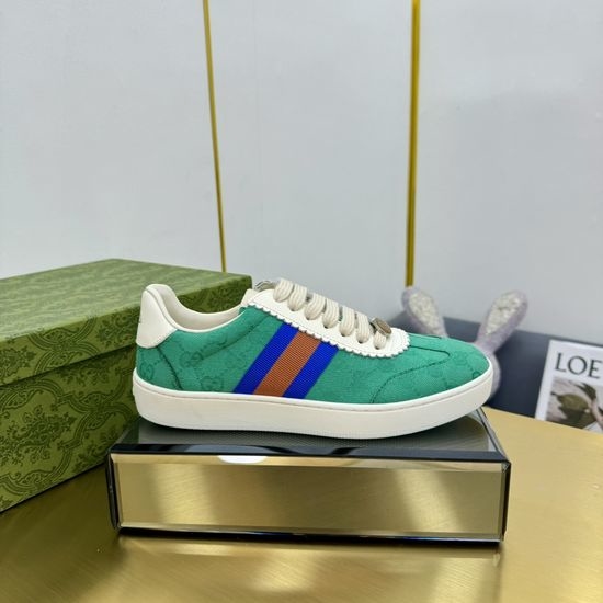 Gucci Premium Leather Stitched 3D Decor Casual Sneakers