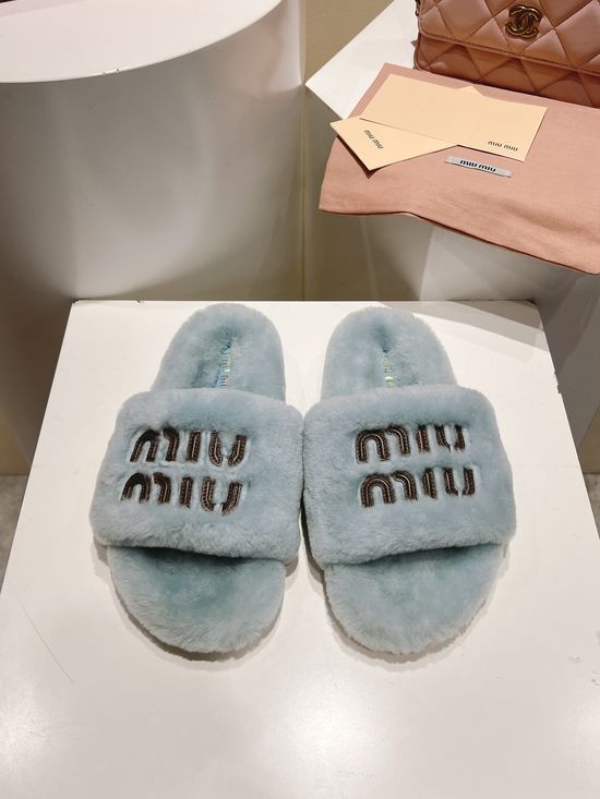 Miu Miu Embossed Letter Casual Shoes Real Leather Durable Sole