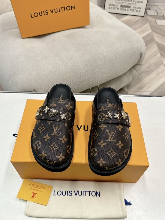 Louis Vuitton Warm Lined Slip On Mules Lightweight Non Slip Casual Shoes
