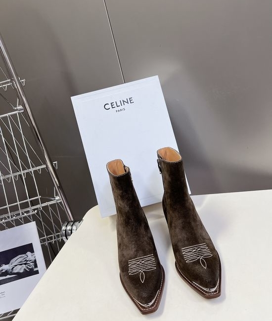 Celine Fashion Short Boots with Premium Leather Upper