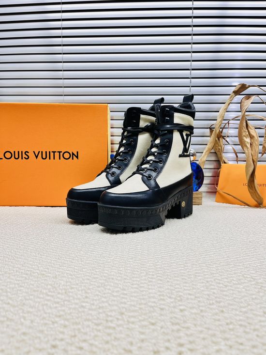 Louis Vuitton Trendy Colorblock Outdoor Ankle Boots Lightweight Wear-resistant