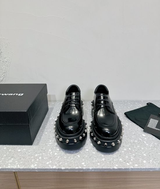 Alexander Wang Lace-up Platform Loafers Rivet Detail Leather Lining Shoes