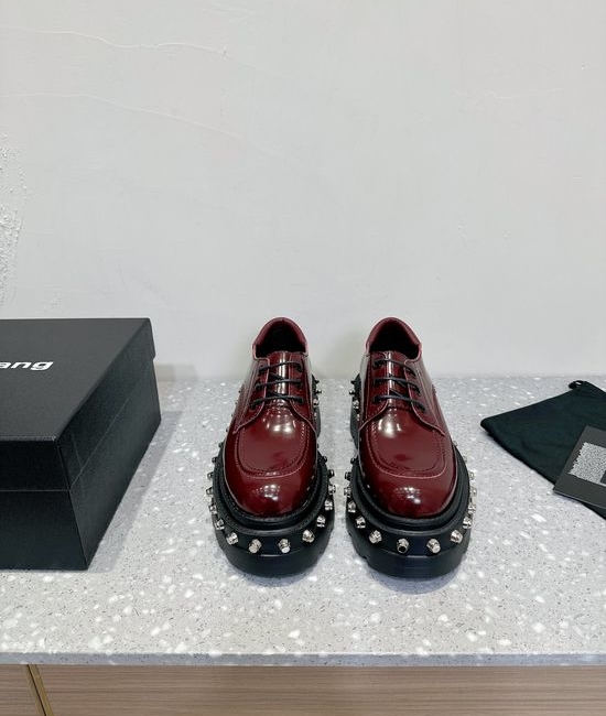Alexander Wang Lace-up Platform Loafers Rivet Detail Leather Lining Shoes