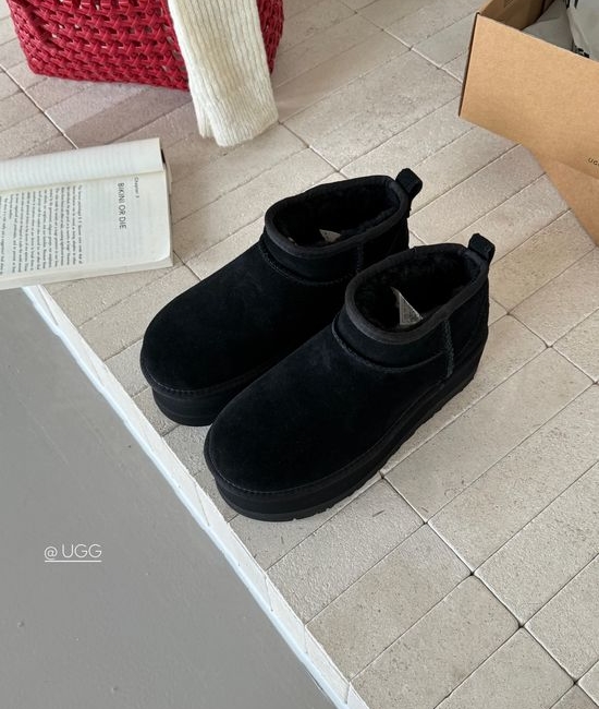 UGG Thick Sole Suede Fur Lined Warm Ankle Boots
