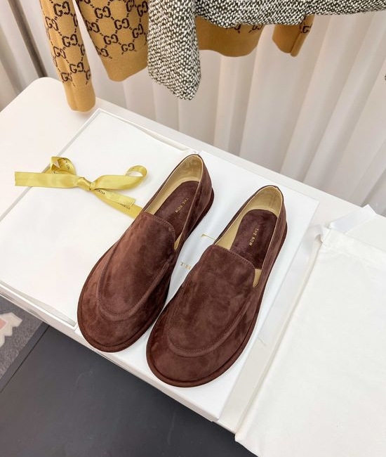The Row Vintage Leather Loafers Soft Comfortable Casual Daily Shoes