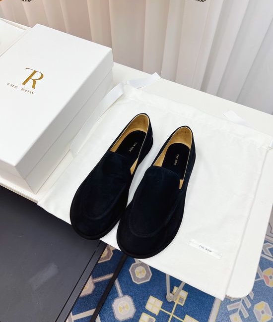The Row Vintage Leather Loafers Soft Comfortable Casual Daily Shoes