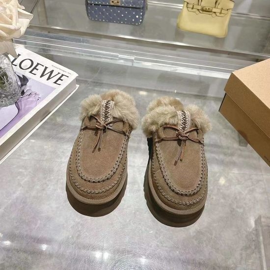 UGG Woven Trim Slip On Shoes with Fuzzy Lining
