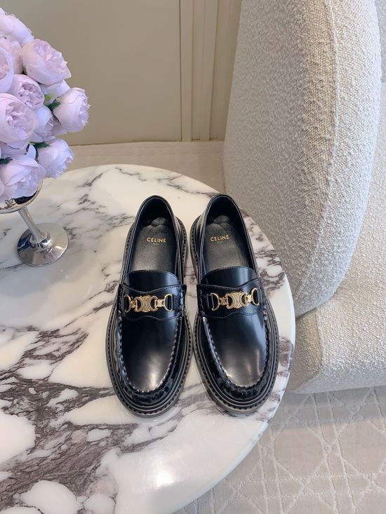 Celine Classic Logo Decor Loafer Shoes Versatile Comfortable