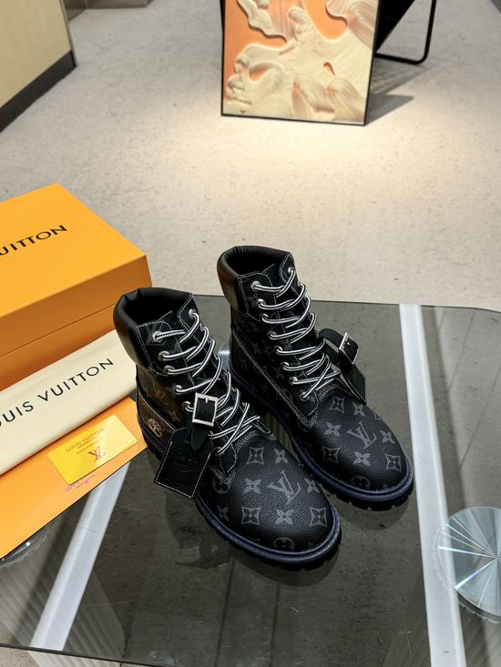 Louis Vuitton Genuine Suede Leather Durable Non Slip Work Ankle Boots