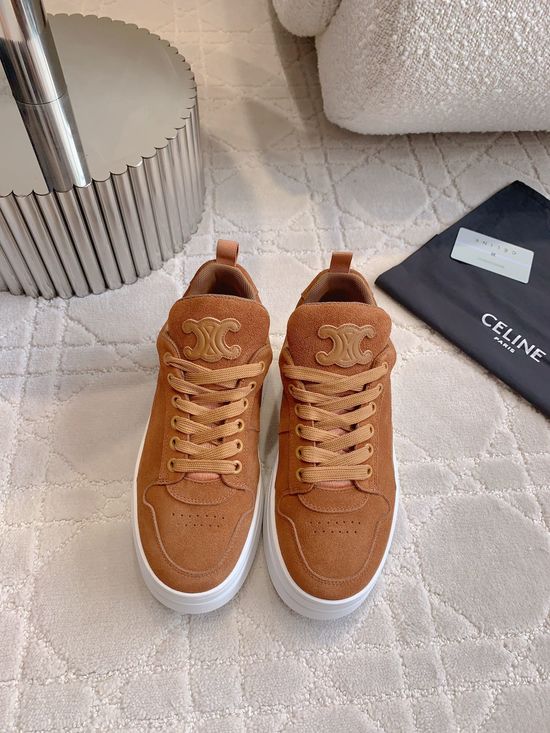Celine Leather Thick Sole Sneakers Lengthen Leg Line