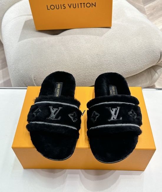 Louis Vuitton LV Retro Fleece Lined Slip On Shoes Warm Comfortable Footwear