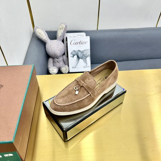 Loro Piana Suede Leather Slippers with Water Resistant Finish
