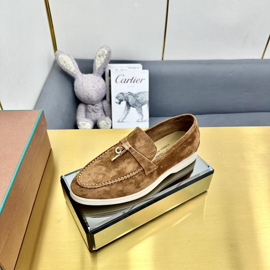 Loro Piana Suede Leather Slippers with Water Resistant Finish
