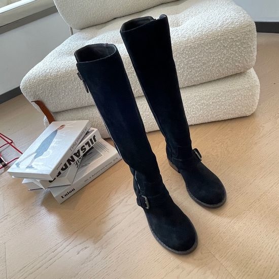 Bottega Veneta BV Suede High Boots Leather Lining Non-slip Rubber Sole