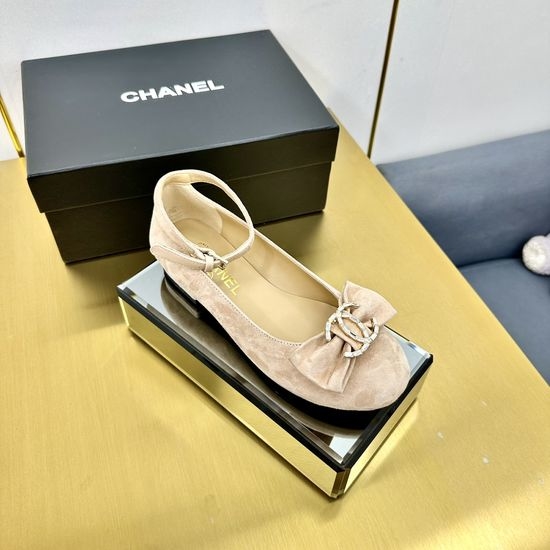 Chanel Rhinestone Bow Mary Jane Flats Elegant Comfortable Premium Leather Sole
