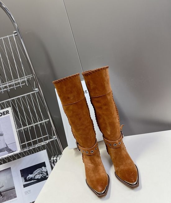 Celine Vintage Style Logo Accent Calfskin Ankle Boots
